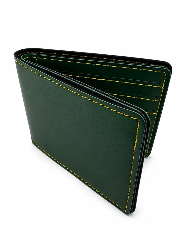 Green_Faux_Leather_Bifold_Wallet_For_Men