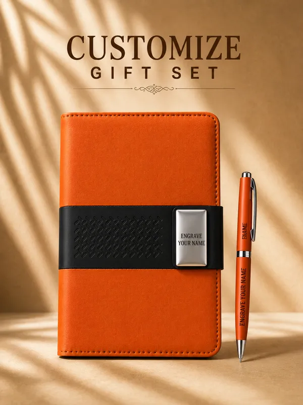 Hawkbros_Orange_Faux_Leather_Notebook_And_Pen_Gift_Set_Pack_Of_2