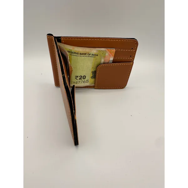 Brown_Faux_Leather_Slim_Bifold_Wallet_For_Men