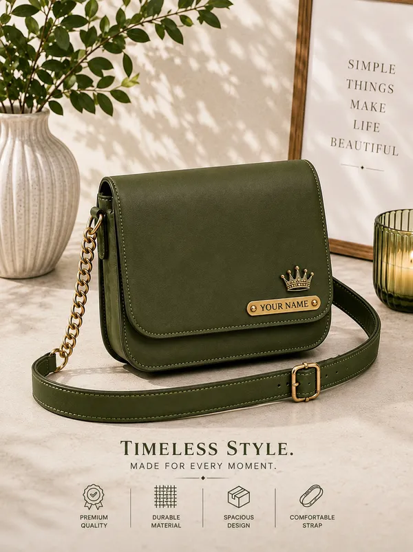 Olive_Green_Faux_Leather_Crossbody_Bag_For_Women