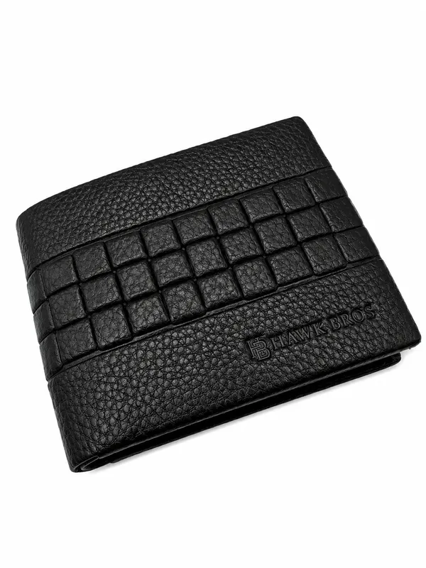 Black_Leather_Square_Panel_Embossed_Bi-Fold_Wallet_For_Men