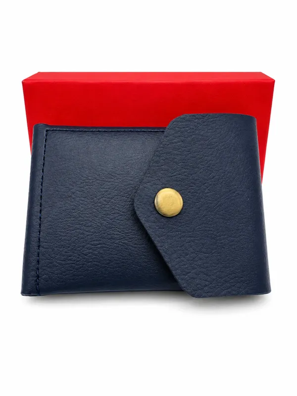 Navy_Faux_Leather_Snap_Closure_Wallet_For_Men