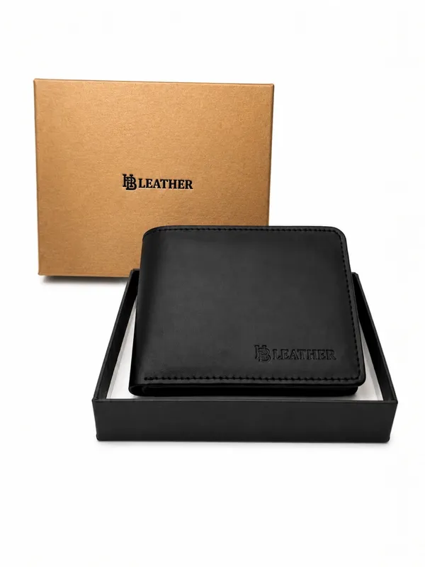 Black_Faux_Leather_Bifold_Wallet_For_Men