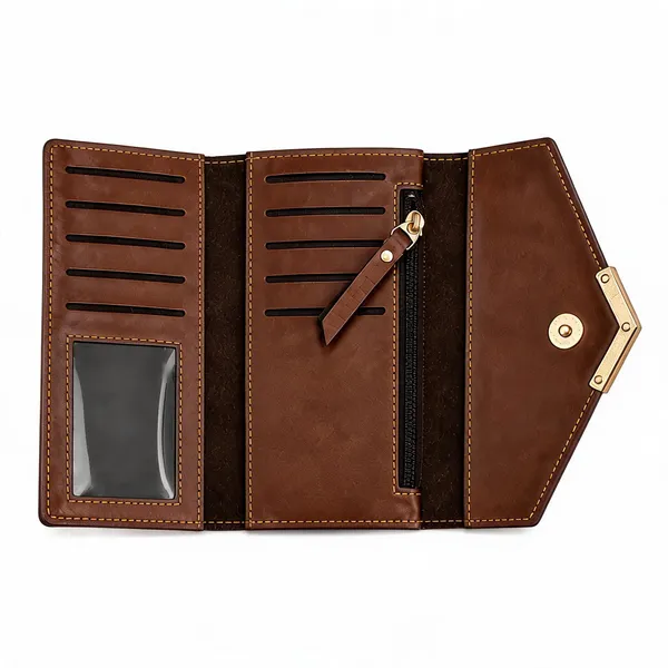 Brown_Faux_Leather_Long_Envelope_Wallet_For_Women_Pack_Of_2
