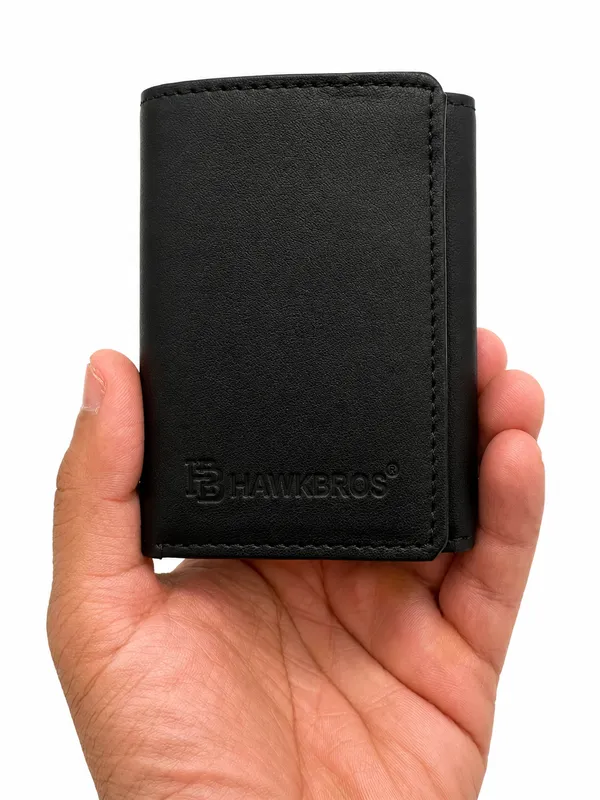 Black_Faux_Leather_Textured_Bifold_Wallet_For_Men