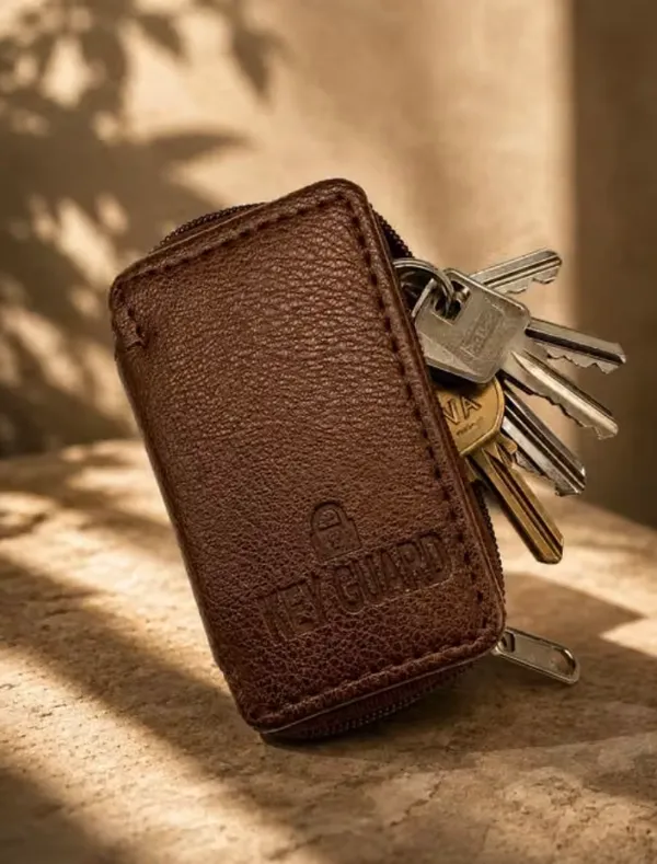 Brown_Faux_Leather_Key_Pouch_For_Unisex