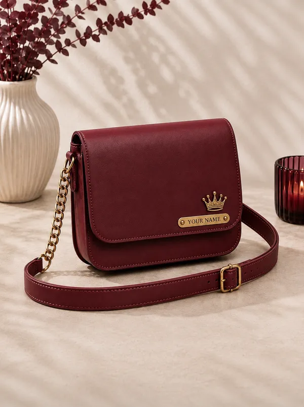 Burgundy_Faux_Leather_Crossbody_Sling_Bag_For_Women