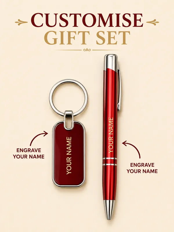 Red_Personalized_Pen_And_Keychain_Gift_Set_Pack_Of_2