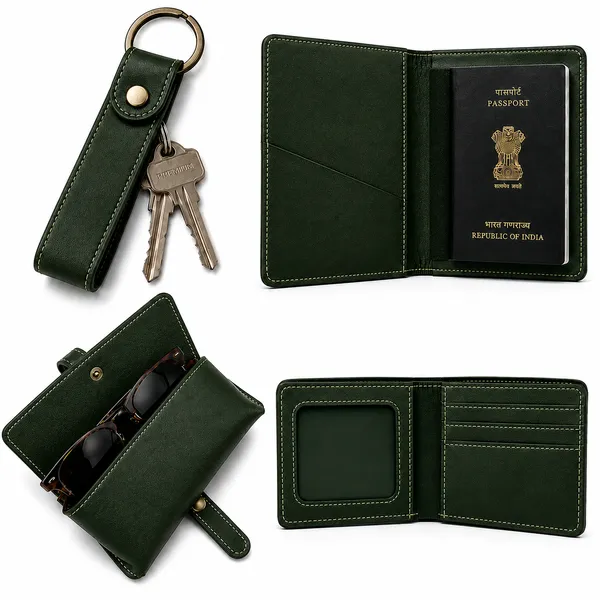 Green_Faux_Leather_Personalized_Wallet_Gift_Set_For_Men_Pack_Of_4