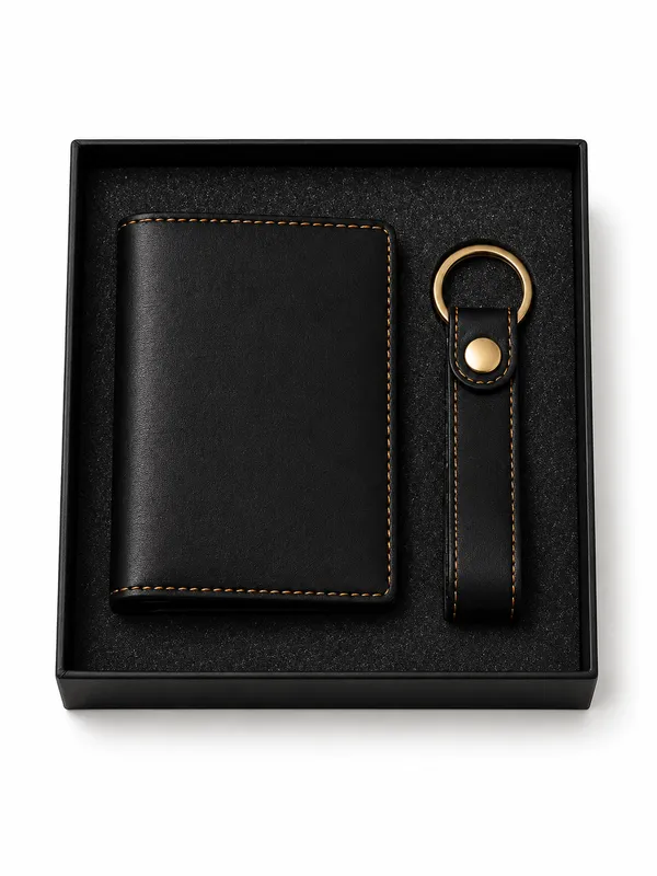 Black_Faux_Leather_Wallet_And_Keyring_Set_For_Men_Pack_Of_2