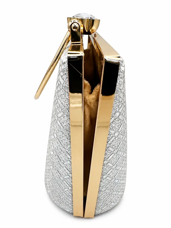 Silver_Metallic_Faux_Leather_Box_Clutch_Bag_For_Women