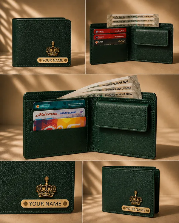 Green_Faux_Leather_Bi-Fold_Wallet_For_Men