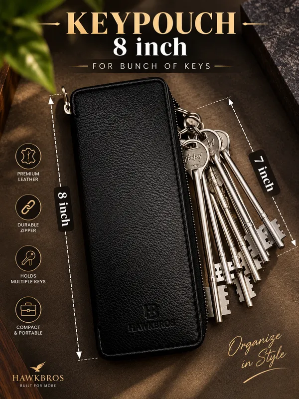Black_Faux_Leather_Key_Pouch_For_Unisex