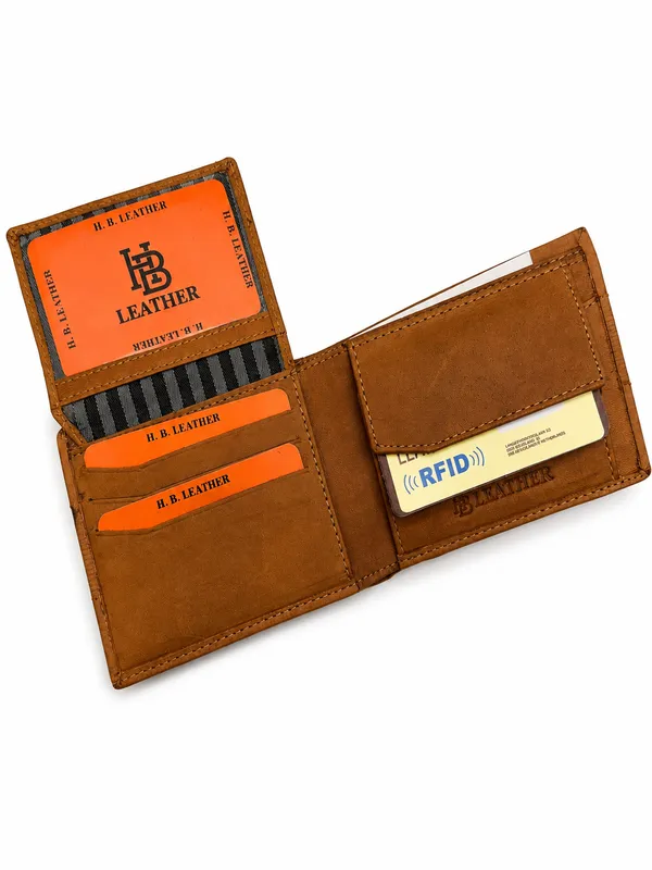 Brown_Faux_Leather_Ribbed_Panel_Bi-Fold_Wallet_For_Men
