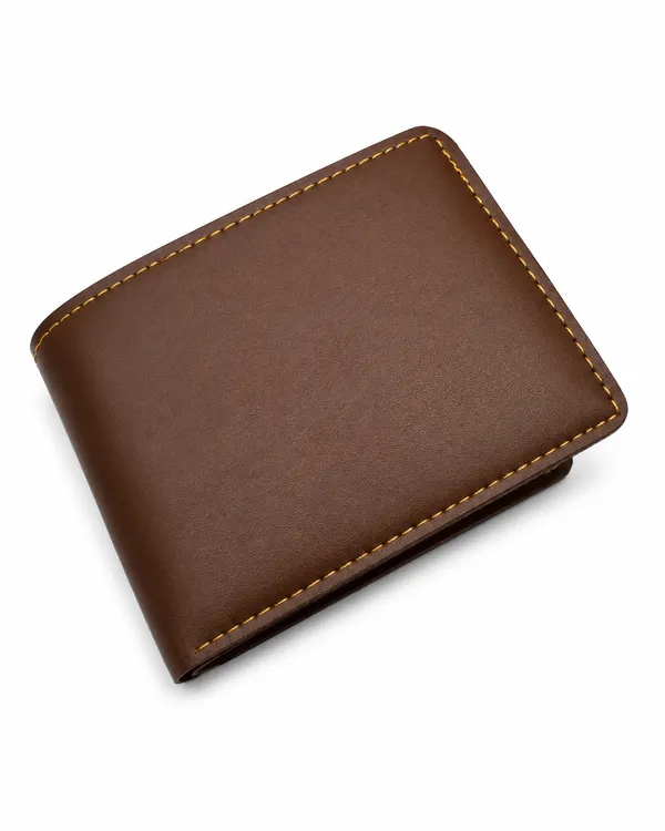 Brown_Faux_Leather_Bi-Fold_Wallet_For_Men