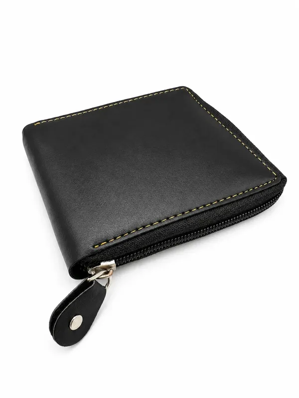 Black_Faux_Leather_Zip_Around_Wallet_For_Men