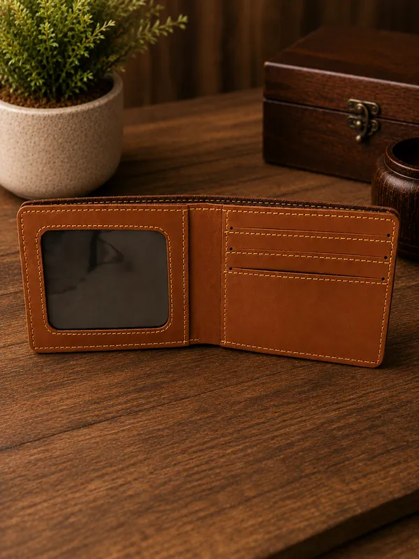 Brown_Faux_Leather_Bifold_Wallet_For_Men