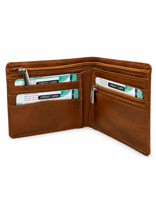 Brown_Faux_Leather_Textured_Bifold_Wallet_For_Men