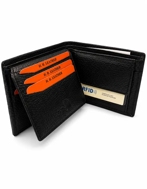 Black_Leather_Square_Panel_Embossed_Bi-Fold_Wallet_For_Men