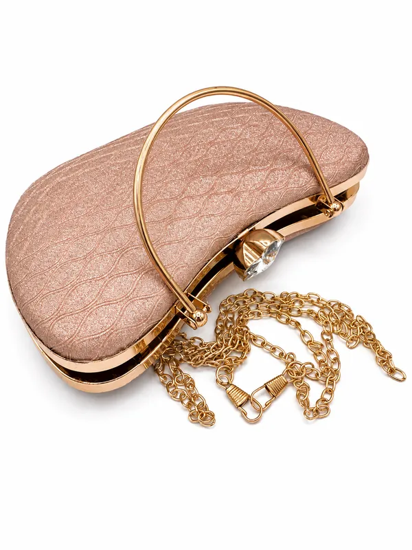 Rose_Gold_Faux_Leather_Chain_Clutch_Handbag_For_Women