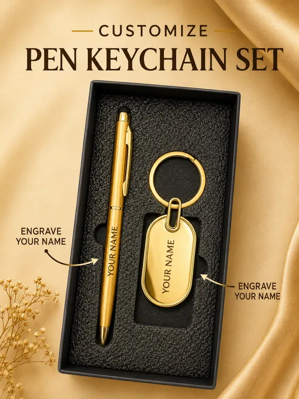 Gold_Personalized_Pen_And_Keychain_Gift_Set_Pack_Of_2