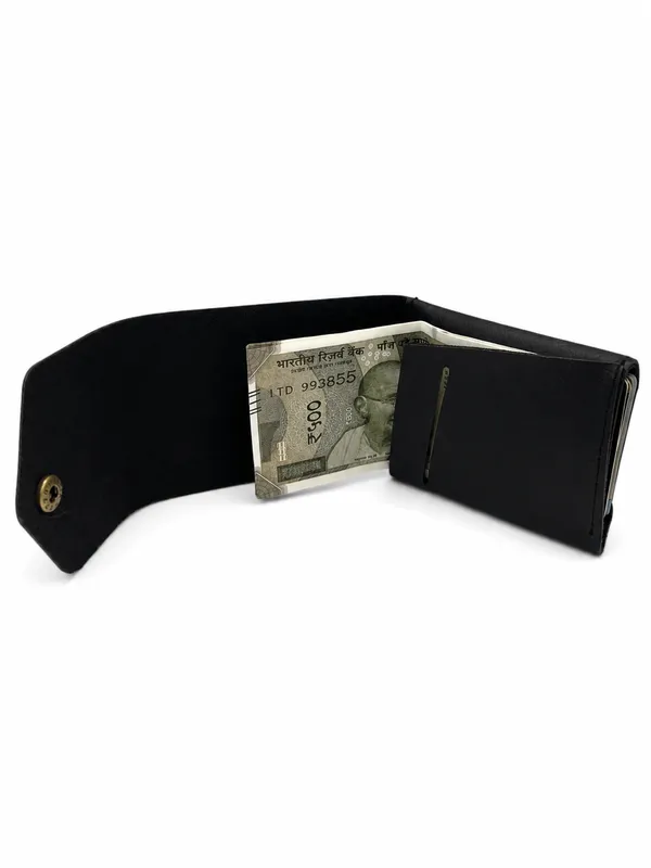 Black_Faux_Leather_Textured_Bifold_Wallet_For_Men