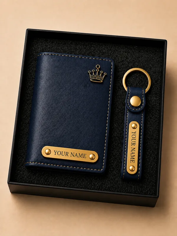 Navy_Faux_Leather_Personalized_Wallet_And_Keychain_Gift_Set_For_Men_Pack_Of_2