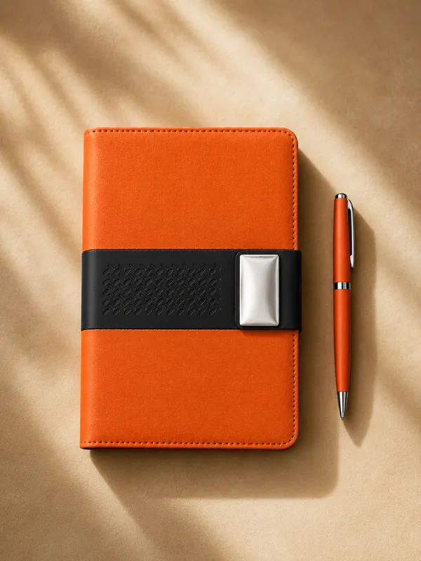 Hawkbros_Orange_Faux_Leather_Notebook_And_Pen_Gift_Set_Pack_Of_2