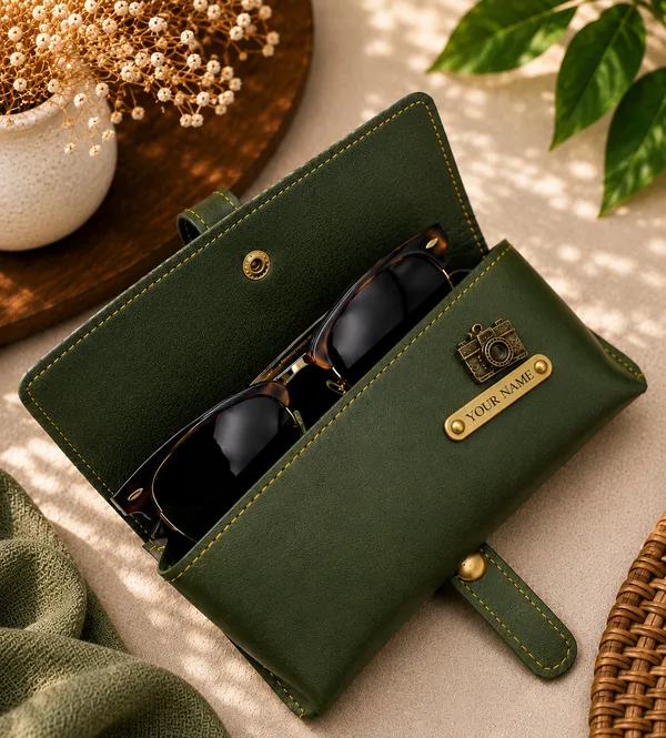 Green_Faux_Leather_Snap_Closure_Eyeglasses_Case_For_Men