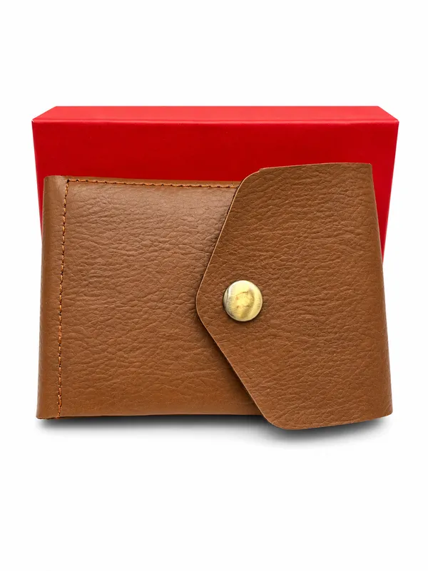 Brown_Faux_Leather_Textured_Card_Wallet_For_Men