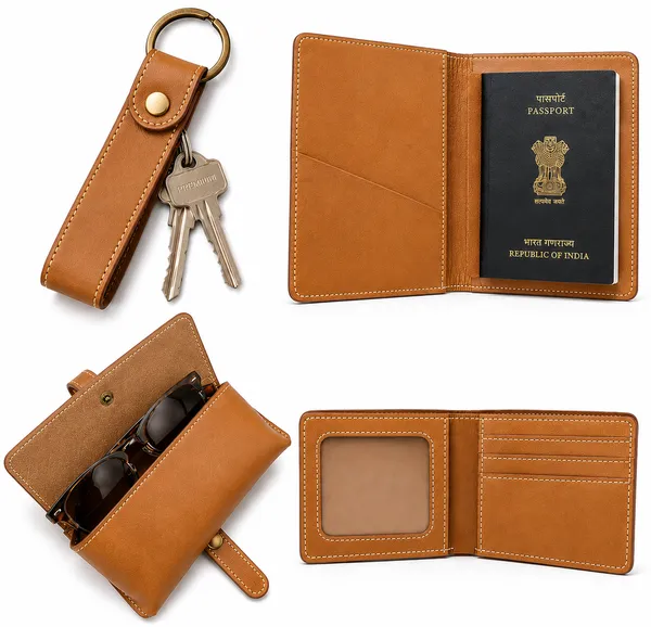 Brown_Faux_Leather_Wallet_Gift_Set_For_Men_Pack_Of_4