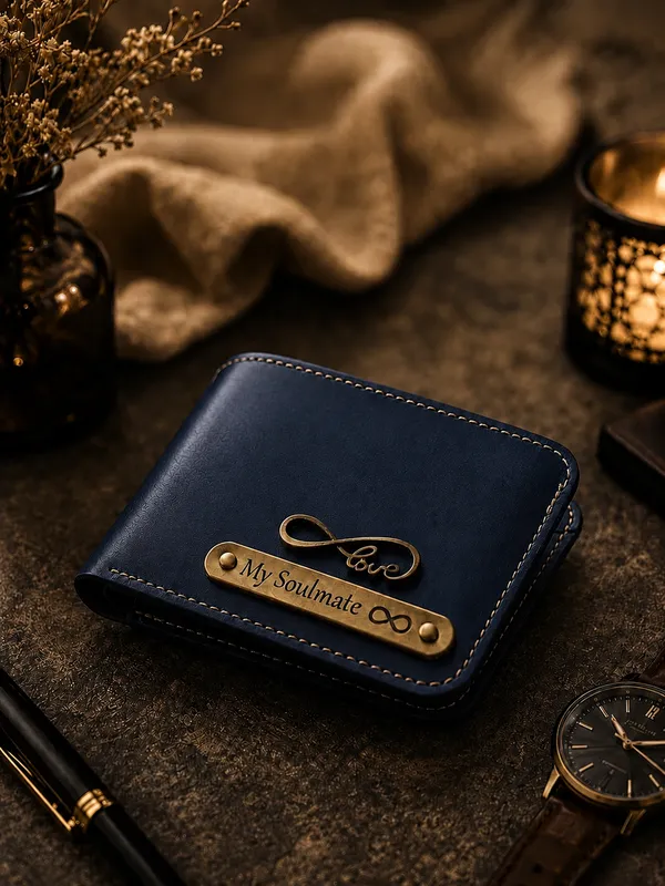 Navy_Faux_Leather_Textured_Bi-Fold_Wallet_For_Men