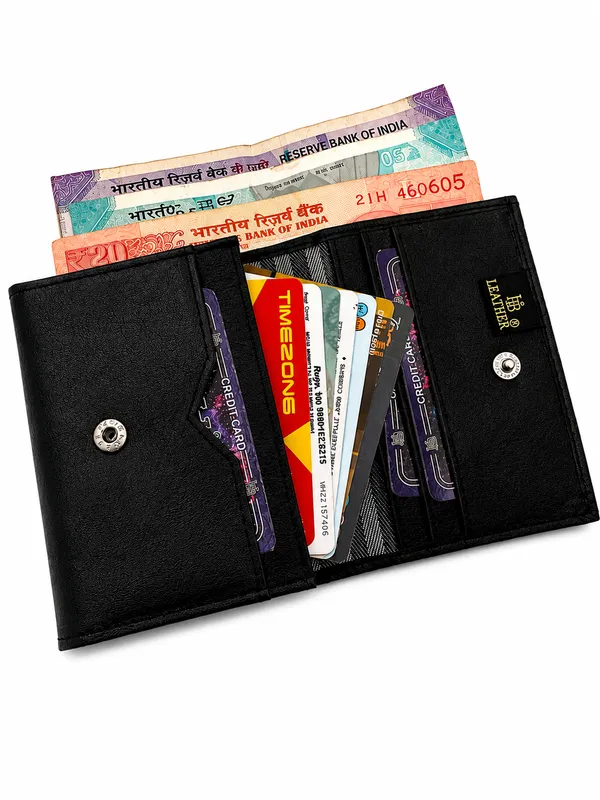Black_Faux_Leather_Slim_Bi-Fold_Wallet_For_Men