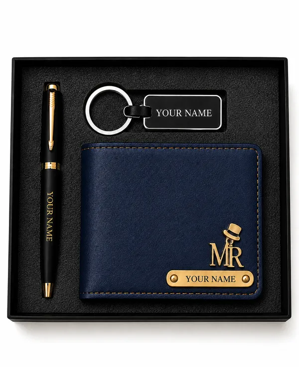 Blue_Faux_Leather_Wallet_Pen_Keychain_Gift_Set_For_Men_Pack_Of_3