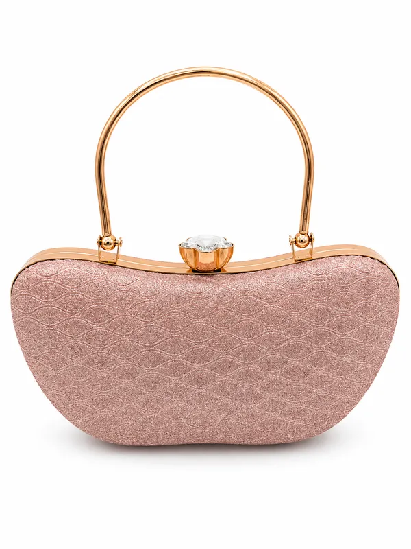 Rose_Gold_Faux_Leather_Chain_Clutch_Handbag_For_Women