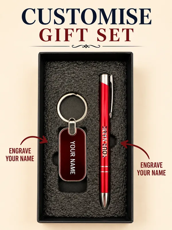 Red_Personalized_Pen_And_Keychain_Gift_Set_Pack_Of_2