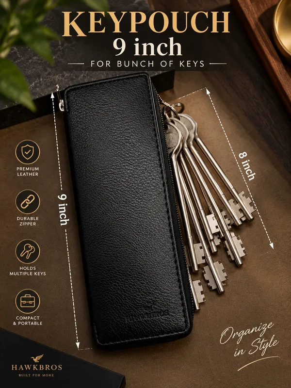 Black_Faux_Leather_Key_Pouch_For_Unisex