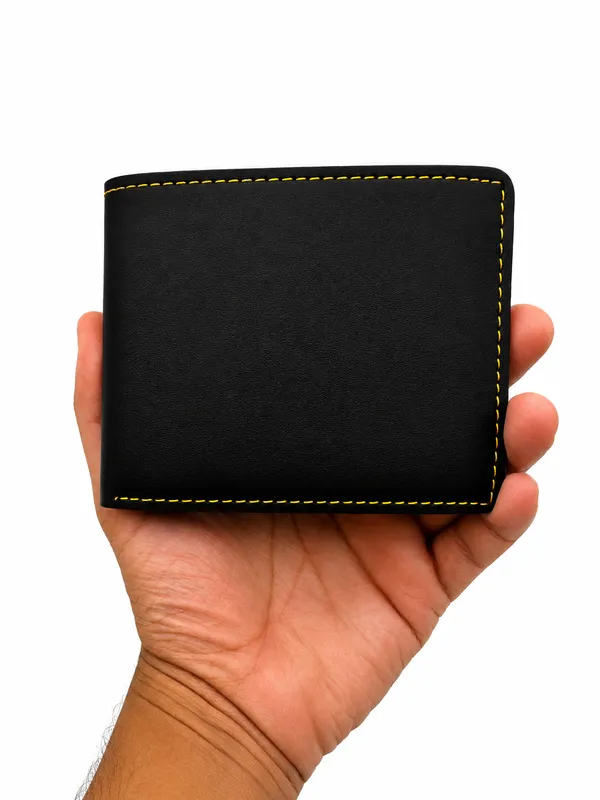 Black_Faux_Leather_Bifold_Wallet_For_Men