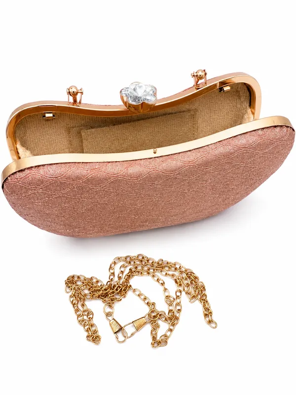 Rose_Gold_Faux_Leather_Structured_Hardcase_Clutch_For_Women