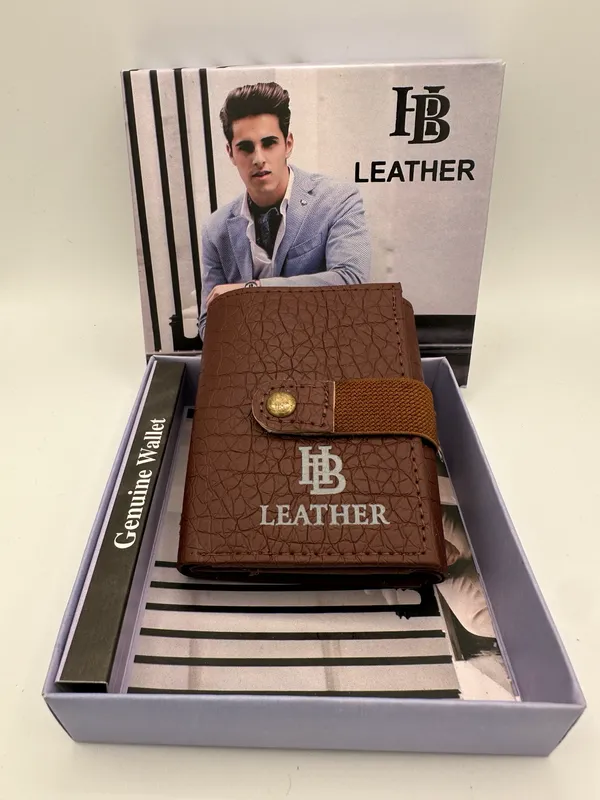 Brown_Faux_Leather_Woven_Strap_Bi-Fold_Wallet_For_Men