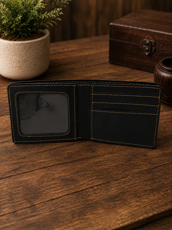 Black_Faux_Leather_Bifold_Wallet_For_Men