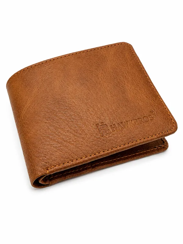 Brown_Faux_Leather_Contrast_Stitch_Bifold_Wallet_For_Men