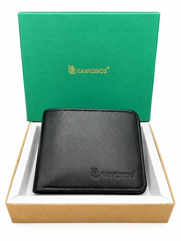 Black_Faux_Leather_Textured_Bi-Fold_Wallet_For_Men