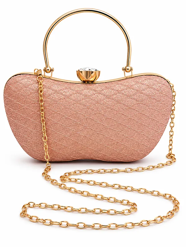 Rose_Gold_Faux_Leather_Structured_Hardcase_Clutch_For_Women