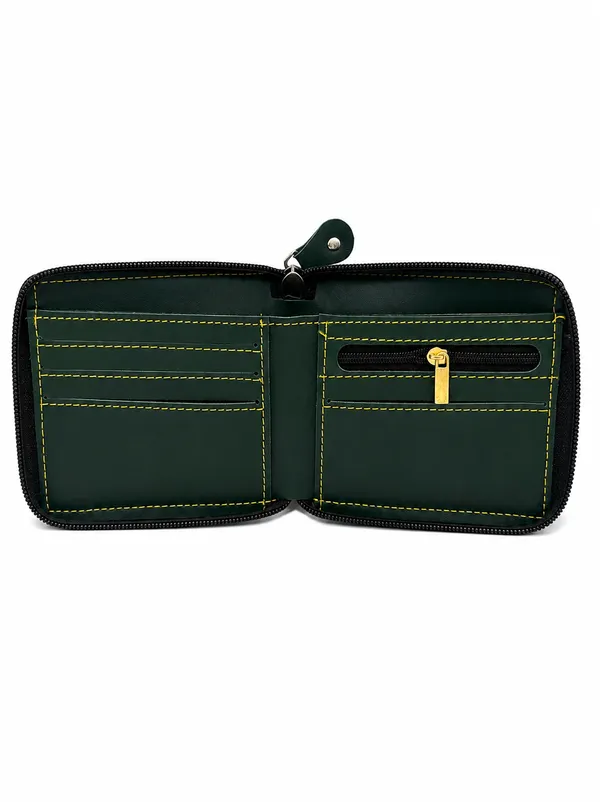 Green_Faux_Leather_Zip_Around_Wallet_For_Men