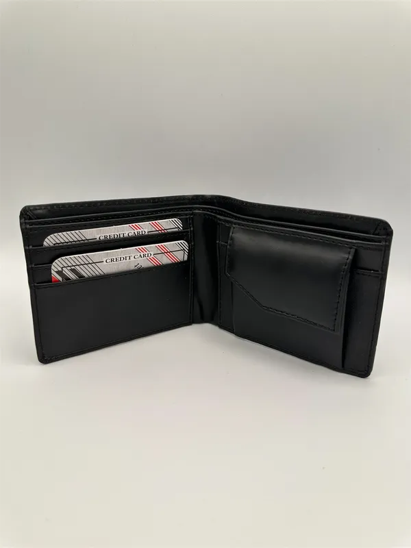 Black_Faux_Leather_Slim_Bifold_Wallet_For_Men