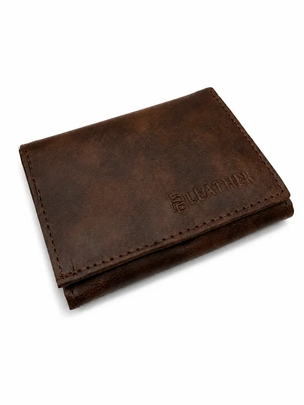 Brown_Faux_Leather_Minimalist_Bifold_Wallet_For_Men