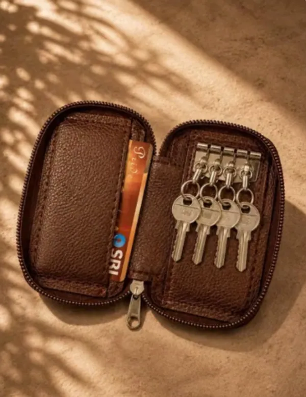 Brown_Faux_Leather_Key_Pouch_For_Unisex