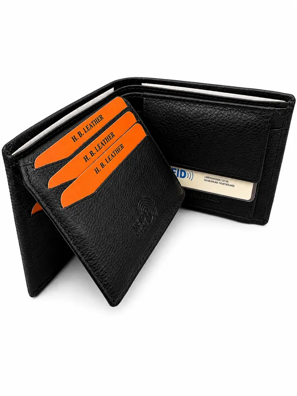 Black_Leather_Contrast_Stitch_Bi-Fold_Wallet_For_Men