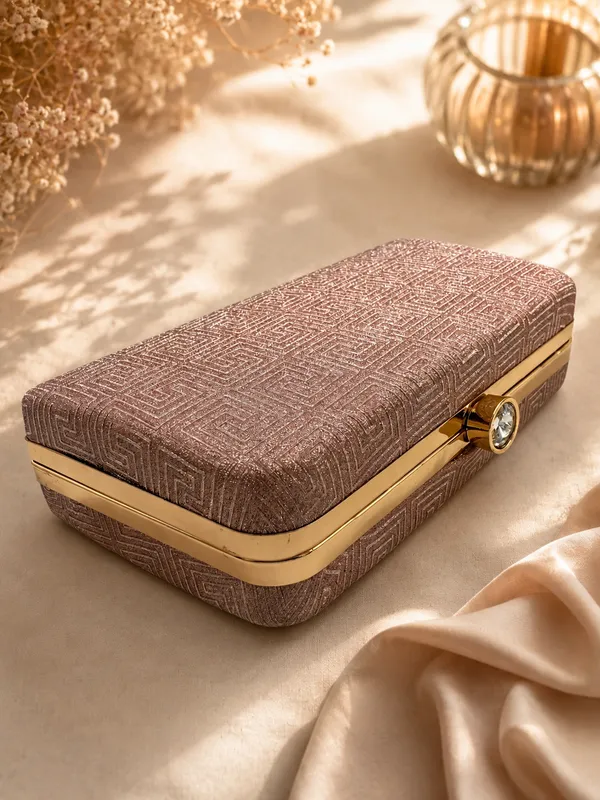 Brown_Faux_Leather_Box_Clutch_For_Women